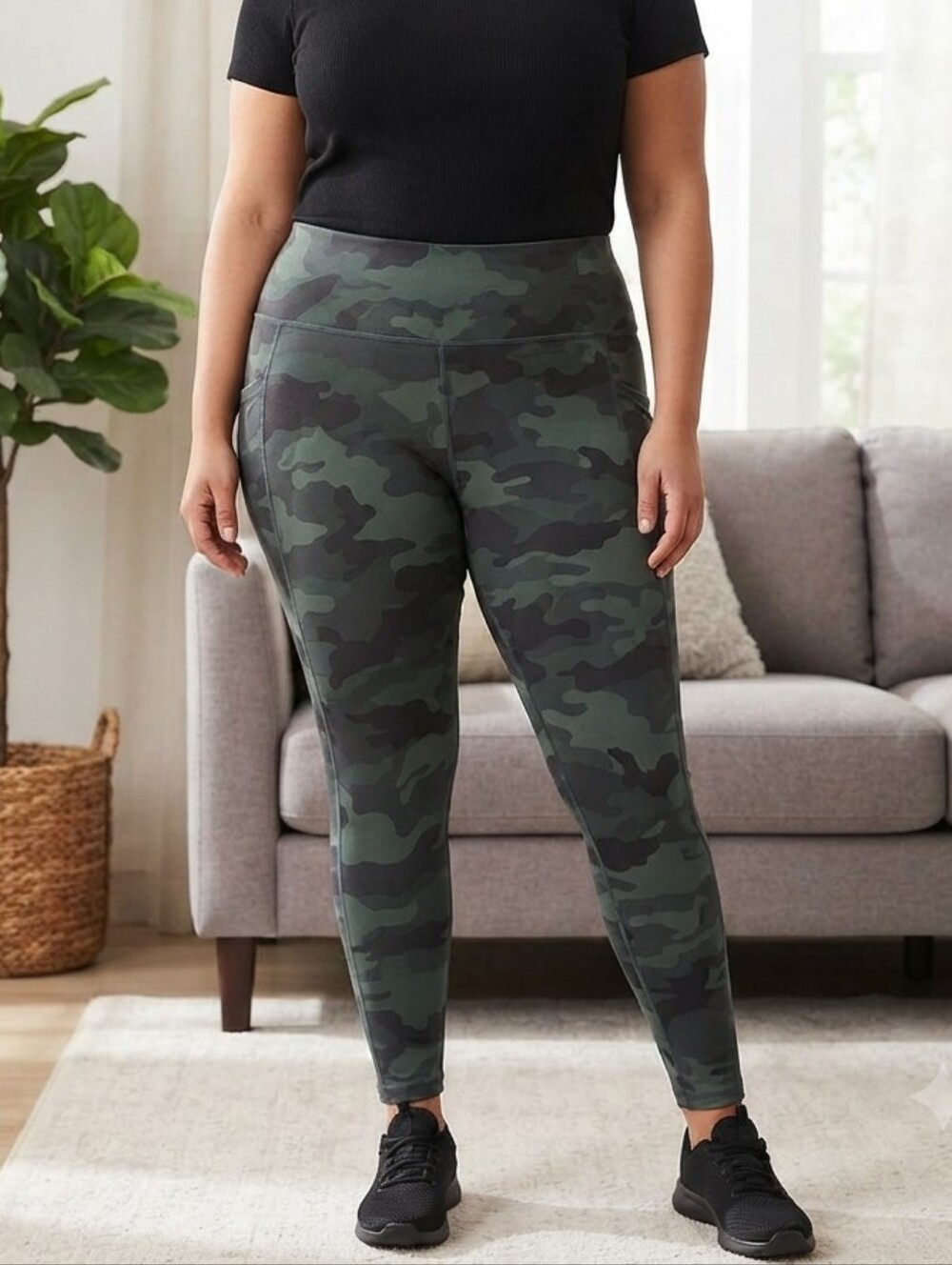 Old Navy NWOT 2X Green Camo High-Rise Leggings